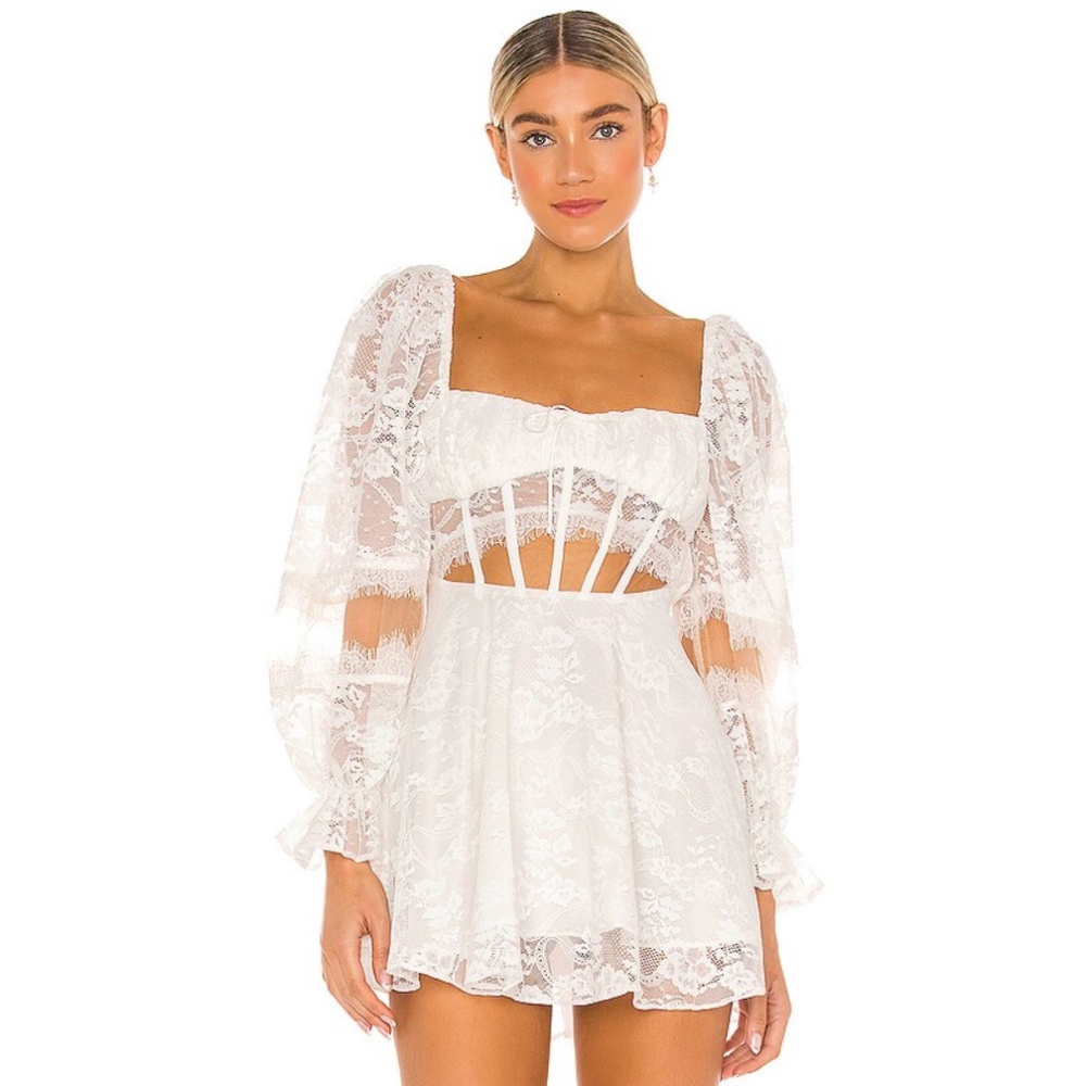 For Love and Lemons Rosalie Lace Swing Dress Small